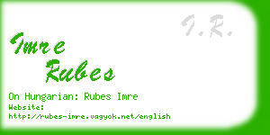 imre rubes business card